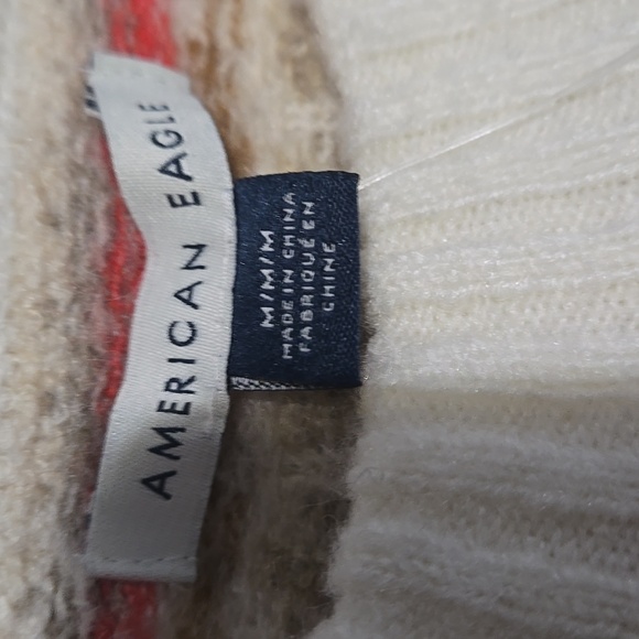 Medium American Eagle So Soft Knit Sweater - Cream and Red. NWT - Picture 2 of 9
